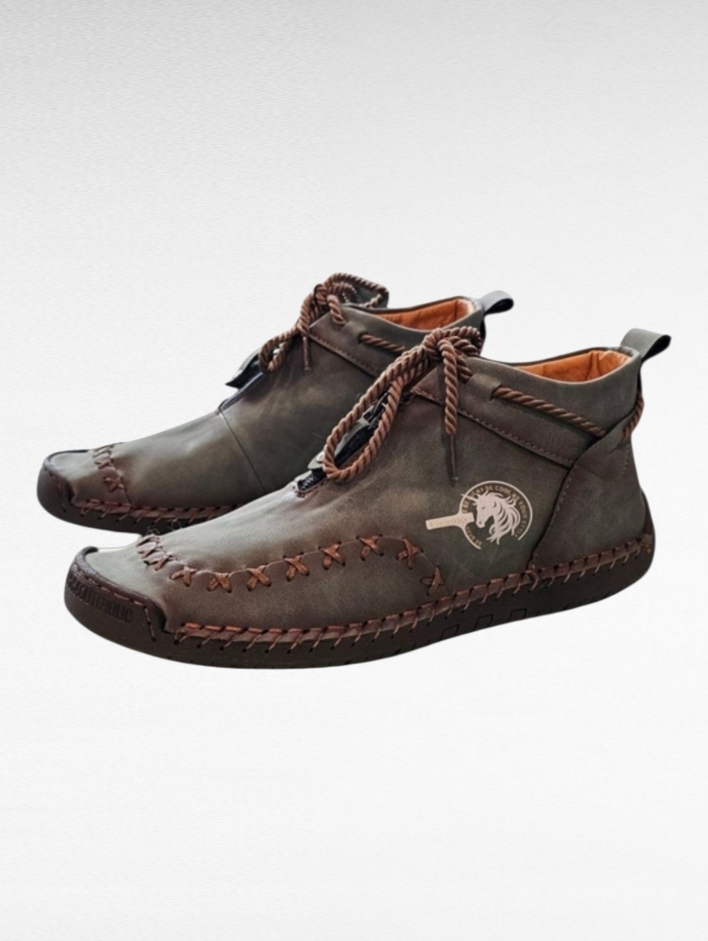 Caoutchouc Green Leather Stitched Shoes Size M -7 W-9